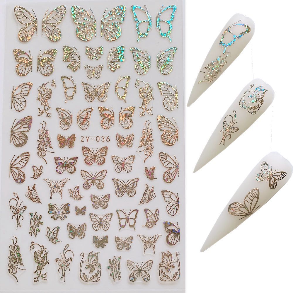 Butterfly Nail Sticker – Simulation Bronzing Laser Nail Art